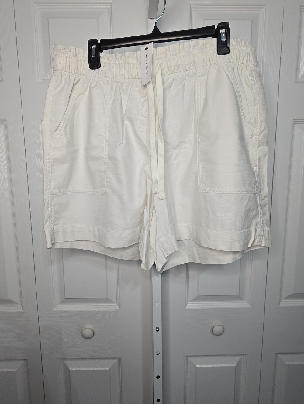 🆕️ Lane Bryant Slub Shorts White Drawstring Shorts